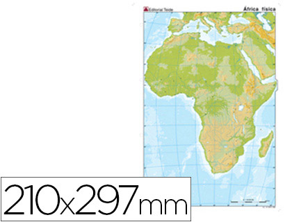 MAPA MUDO COLOR DIN A4 AFRICA FISICO