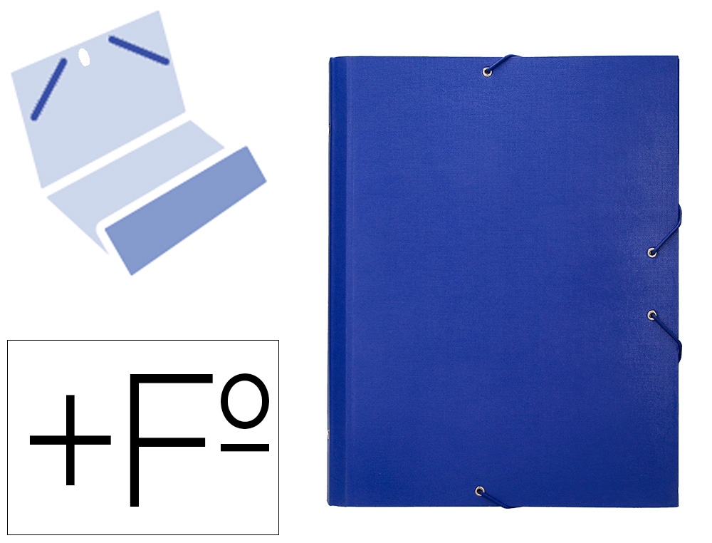 CARPETA CLASIFICADORA LIDERPAPEL 12 DEPARTAMENTOS FOLIO PROLONGADO CARTON FORRADO AZUL