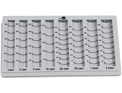 BANDEJA PORTAMONEDAS LIDERPAPEL PLASTICO COLOR GRIS 275X155X24/35 MM