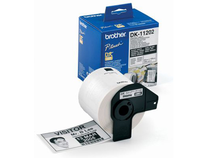 ETIQUETA ADHESIVA BROTHER DK11202 -TAMAO 62X100 MM PARA IMPRESORAS DE ETIQUETAS QL -300 ETIQUETAS-