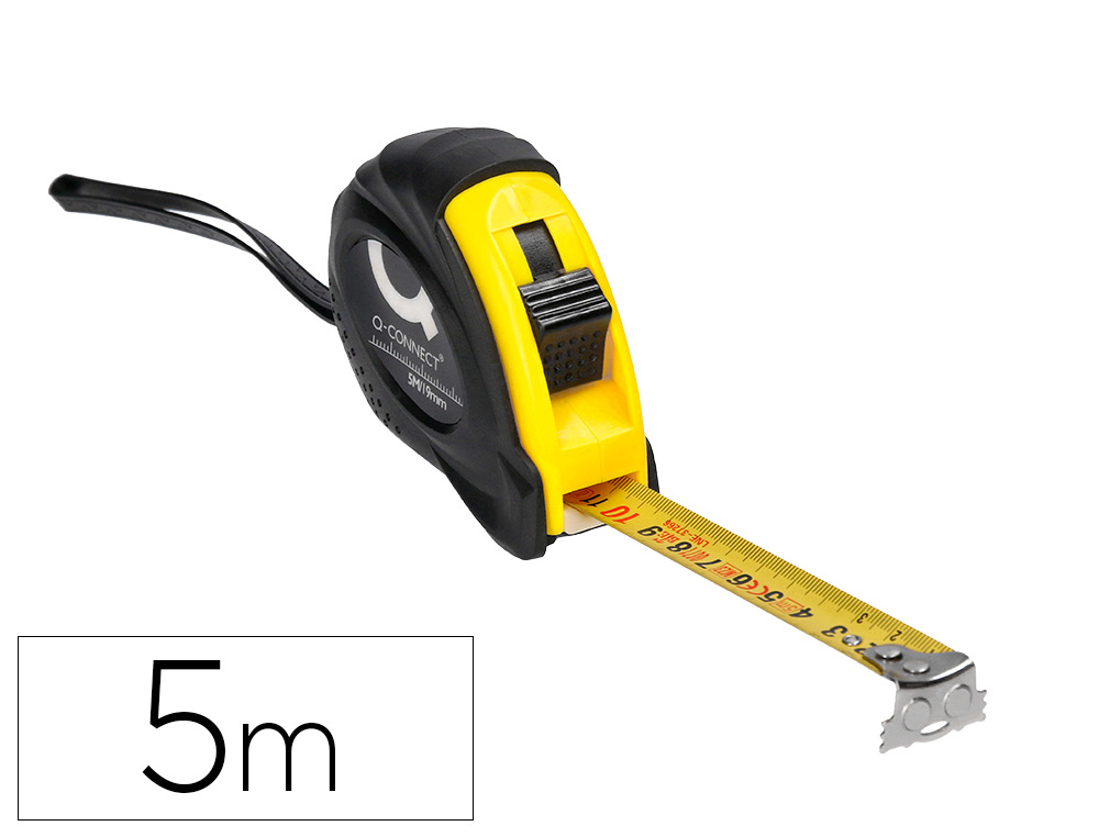 FLEXOMETRO Q-CONNECT CON FRENO MATERIAL ANTICHOQUE 19 MM DE ANCHO LONGITUD 5 MT