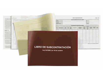 LIBRO MIQUELRIUS SUBCONTRATACION FOLIO NATURAL JUEGO DE 10 HOJAS AUTOCOPIATIVAS TEXTO CATALAN