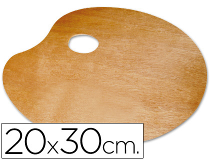 PALETA MADERA LIDERCOLOR OVALADA TAMAO 20X30 CM GROSOR 0,3 CM