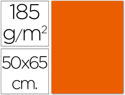 CARTULINA GUARRO MANDARINA 50X65 CM 185 GR