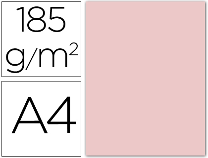 CARTULINA GUARRO DIN A4 ROSA 185 GR PAQUETE 50 HOJAS