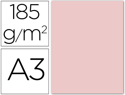 CARTULINA GUARRO DIN A3 ROSA 185 GR PAQUETE 50 HOJAS