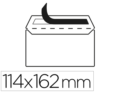 SOBRE LIDERPAPEL N 19 BLANCO C6 114X162 MM TIRA DE SILICONA PAQUETE DE 25 UNIDADES