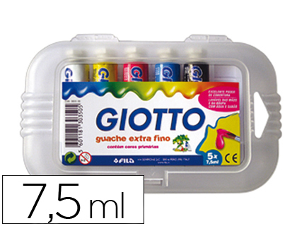 TEMPERA GIOTTO 7,5 ML ESTUCHE 5 COLORES SURTIDOS