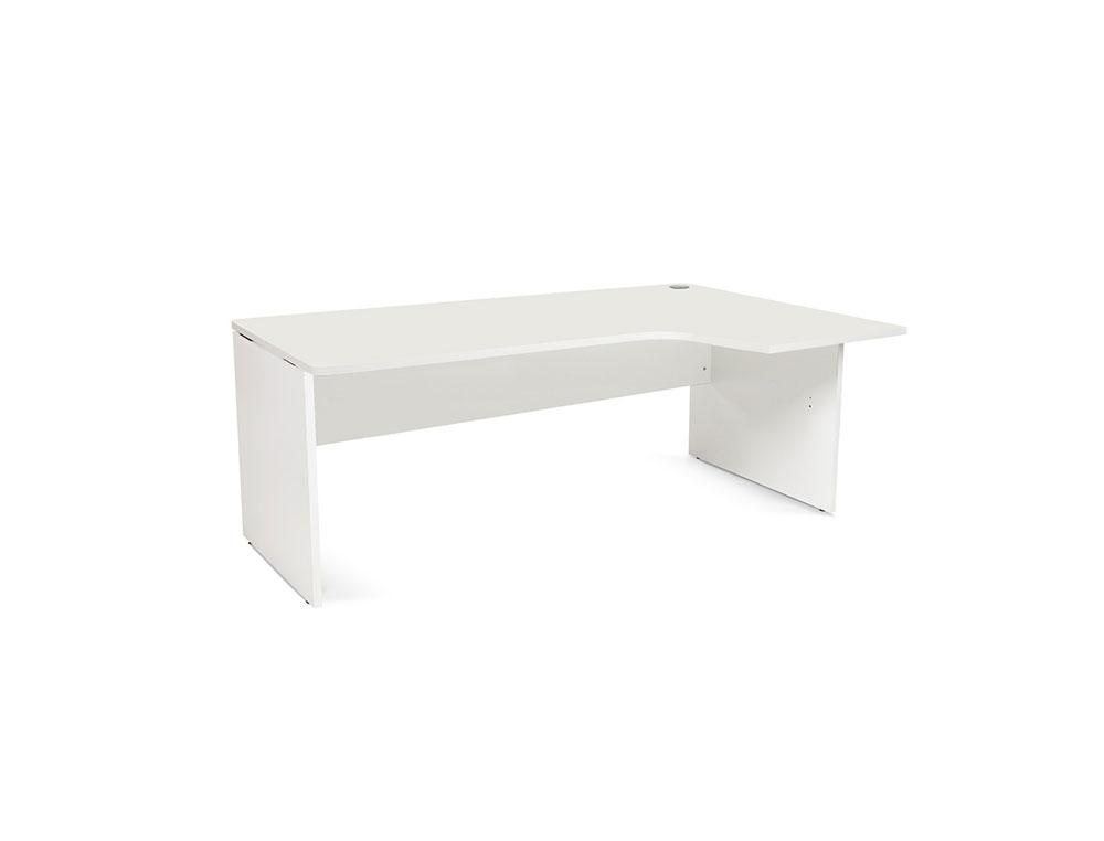 MESA ROCADA SERIE WORK 180X120 CM DERECHA ACABADO AW04 BLANCO/BLANCO