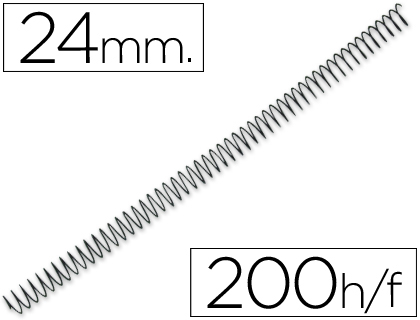 ESPIRAL METALICO Q-CONNECT 56 4:1 24MM 1,2MM CAJA DE 100 UNIDADES