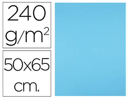 CARTULINA LIDERPAPEL 50X65 CM 240G/M2 CELESTE PAQUETE DE 25 HOJAS