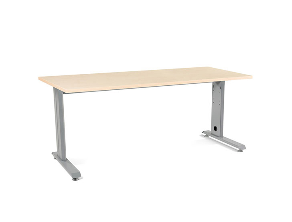MESA DE OFICINA ROCADA METAL 2003AC01 ALUMINIO /HAYA 180X80 CM