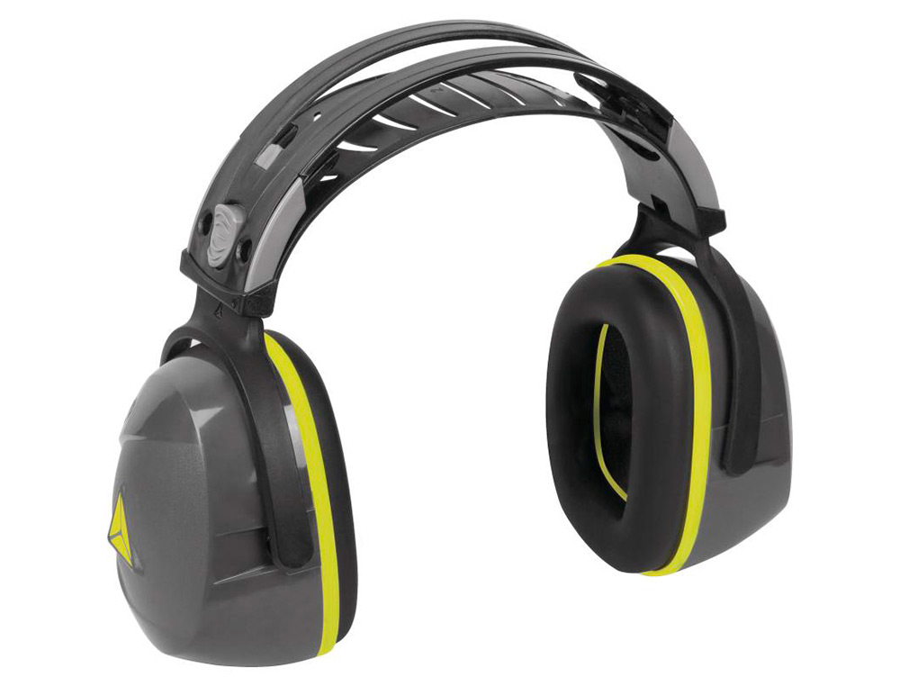 CASCO ANTIRUIDO DELTAPLUS CON OREJERAS AJUSTABLE EN ALTURA NORMA SNR 30 DB COLOR GRIS-NEGRO