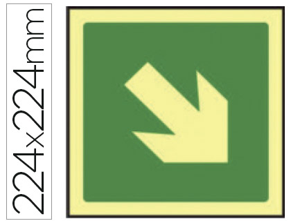 PICTOGRAMA SYSSA SEAL DE VIA DE EVACUACION EN PVC FOTOLUMINISCENTE 224X224 MM
