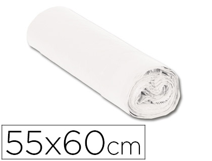 BOLSA BASURA DOMESTICA BLANCA CON AUTOCIERRE 55 X 56 CM ROLLO DE 15 UNIDADES