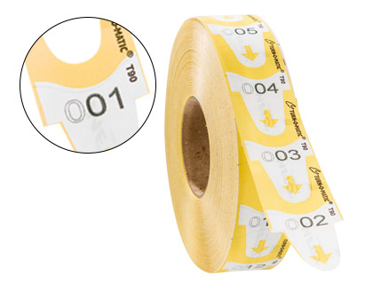 TICKETS TURNOMATIC 31X67 MM COLOR AMARILLO ROLLO 4000 TICKETS