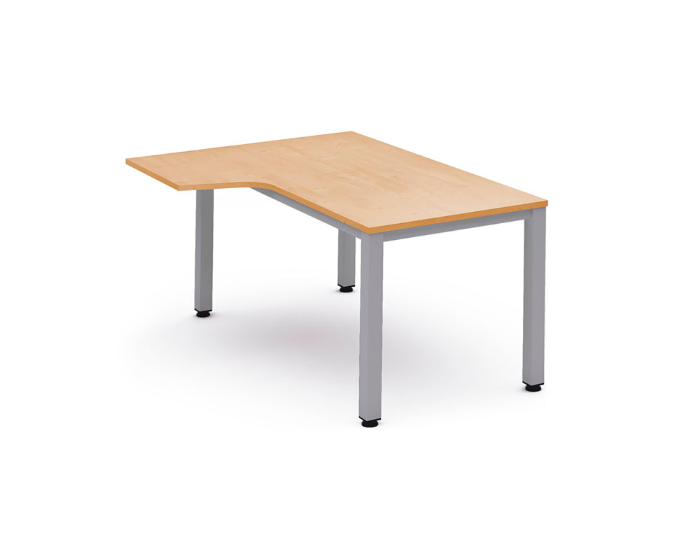 MESA ROCADA SERIE EXECUTIVE 180X120 CM IZQUIERDA ACABADO AD01 ALUMINIO/HAYA