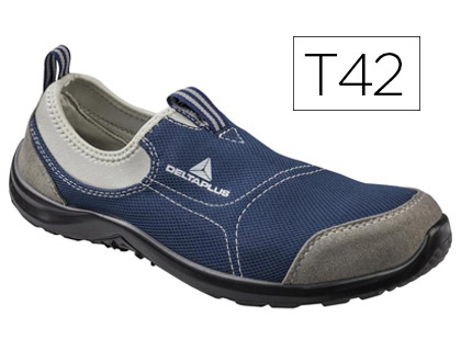 ZAPATOS DE SEGURIDAD DELTAPLUS DE POLIESTER Y ALGODON CON PLANTILLA Y PUNTERA - COLOR AZUL MARINO TALLA 42