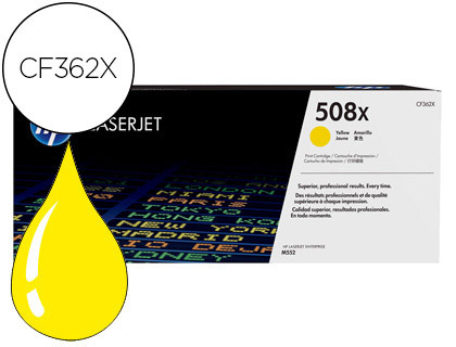 TONER HP 508X LASERJET M552 / 553 / 577 AMARILLO 9.500 PAG