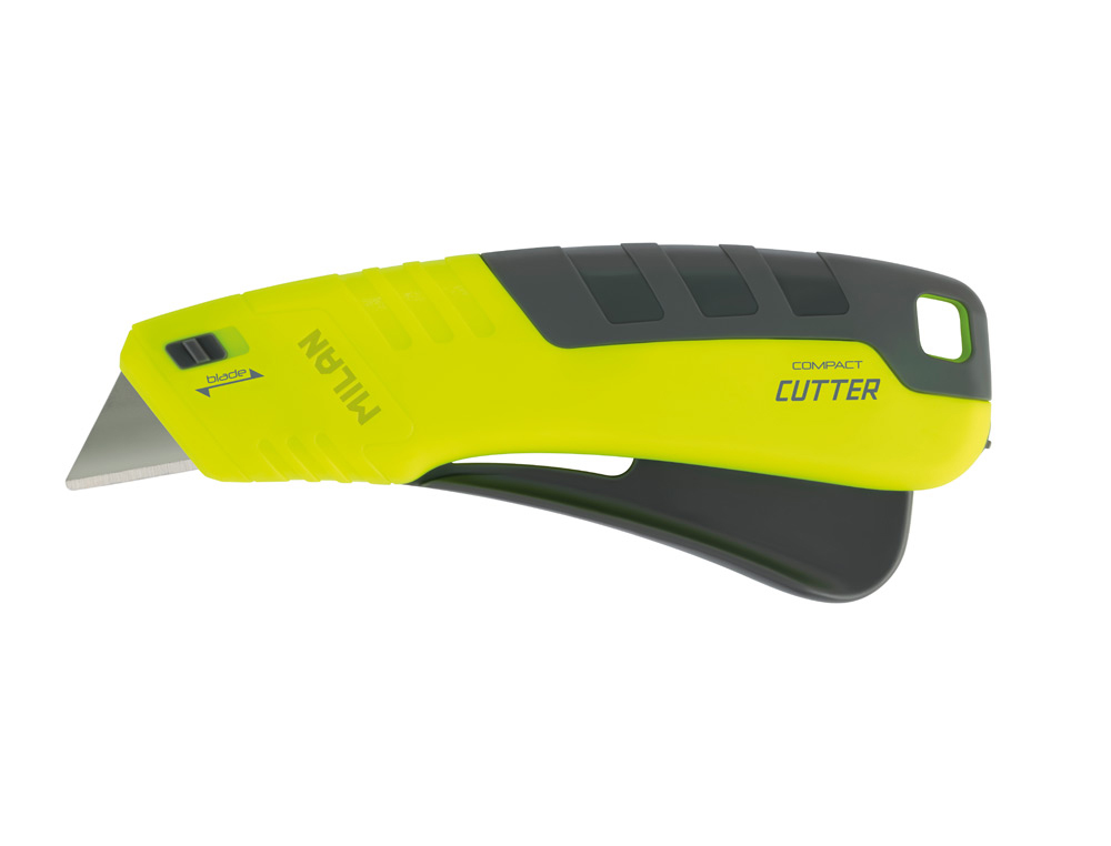 CUTER MILAN METALICO ANCHO RETRACTIL DE SEGURIDAD ACID AMARILLO