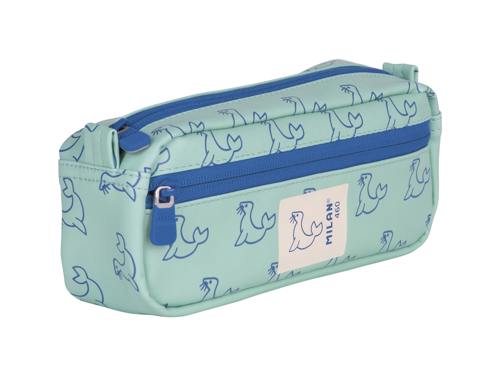 ESTUCHE PORTATODO MILAN RECTANGULAR 2 CREMALLERAS COLECCION 460 SINCE 1918 COLOR VERDE 210X60X85 CM