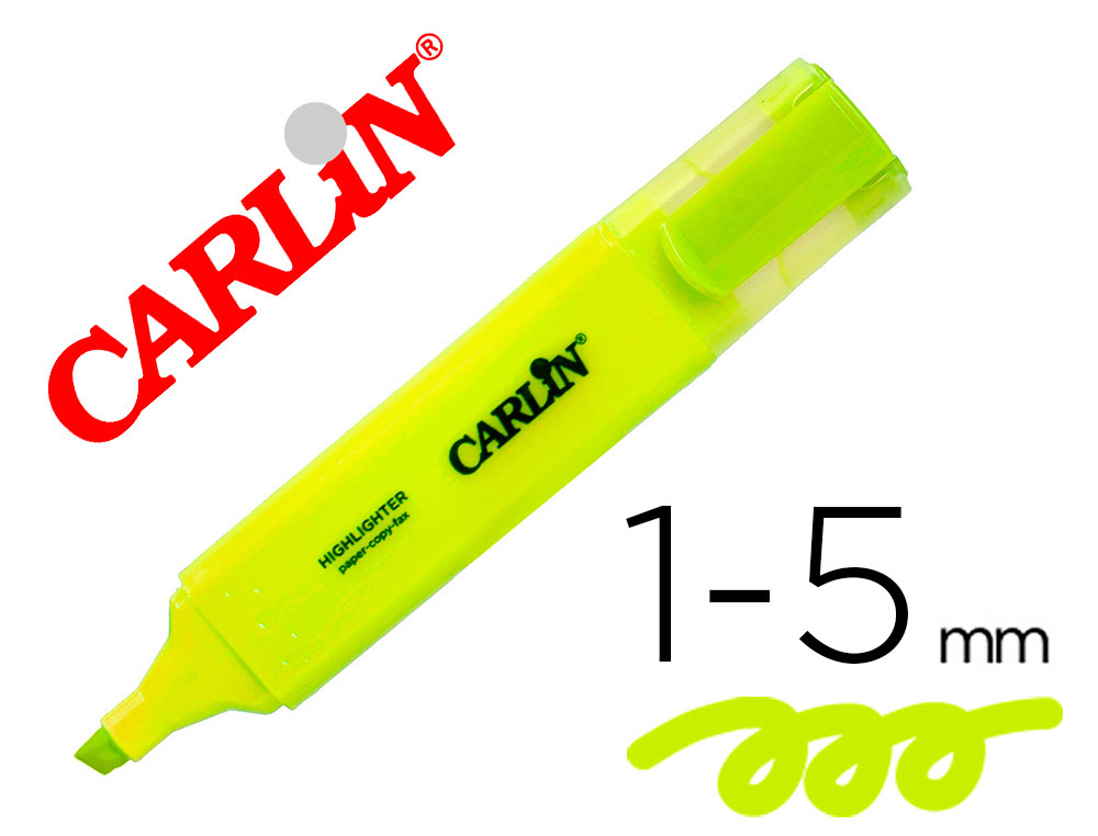 ROTULADOR CARLIN FLUORESCENTE AMARILLO PUNTA BISELADA