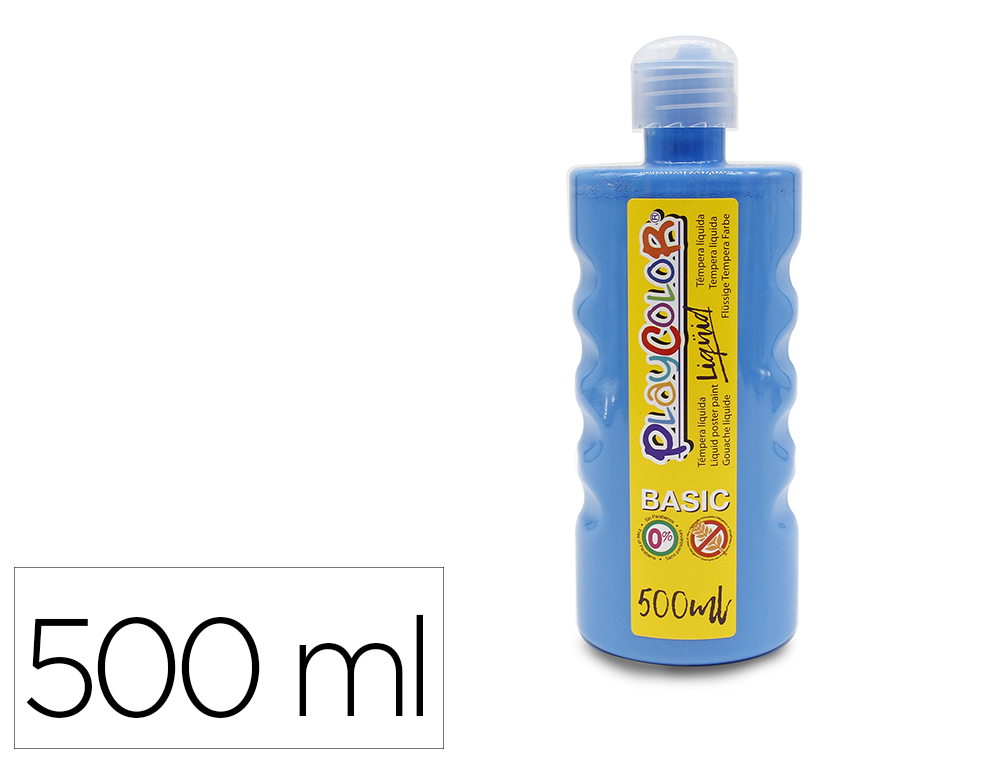 TEMPERA LIQUIDA PLAYCOLOR BASIC AZUL CLARO BOTE DE 500 ML