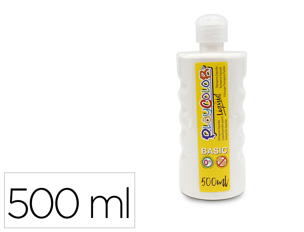 TEMPERA LIQUIDA PLAYCOLOR BASIC BLANCO BOTE DE 500 ML