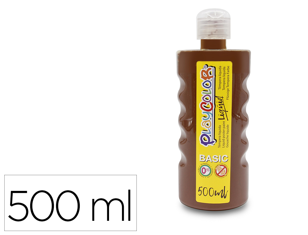 TEMPERA LIQUIDA PLAYCOLOR BASIC MARRON BOTE DE 500 ML