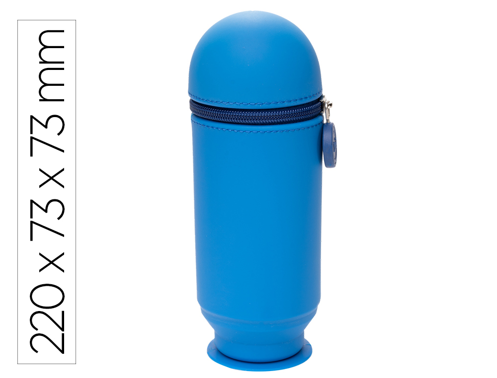 BOLSO ESCOLAR HOOP UP PORTATODO SILICONA EXTRA CON CREMALLERA AZUL 220X73X73 MM