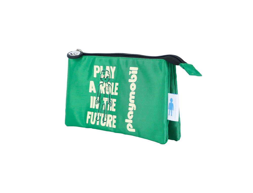 BOLSO ESCOLAR DOHE PORTATODO TRIPLE PLAYMOBIL GREEN FUTURE 220X125X25 MM