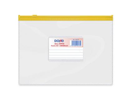CARPETA DOSSIER DOHE PVC 150 MC CIERRE ZIPPER DIN A5 APAISADO AMARILLO