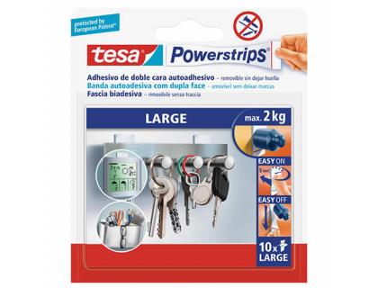 CINTA ADHESIVA TESA POWERSTRIP DOBLE CARA EN TIRAS PACK DE 10 UNIDADES