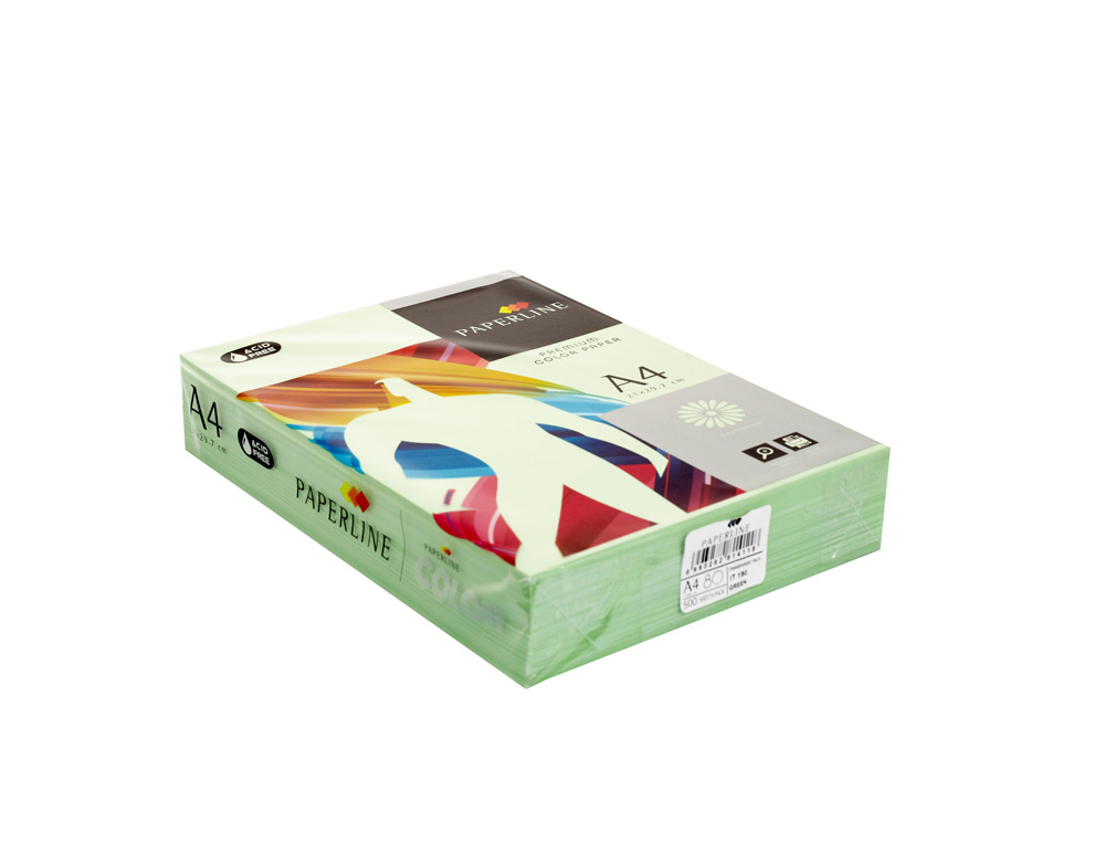 PAPEL COLOR FABRISA DIN A4 80G/M2 VERDE PAQUETE DE 500 HOJAS