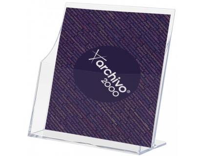 EXPOSITOR SOBREMESA ARCHIVO 2000 POLIESTIRENO TRANSPARENTE DIN A4 VERTICAL 220X40X230 MM