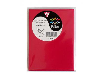 SOBRE CLAIREFONTAINE POLLEN 75X110 MM ROJO GROSELLA PACK DE 5 UNIDADES