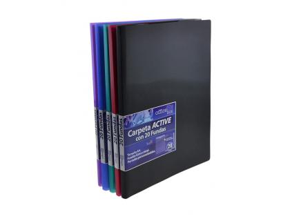 CARPETA OFFICE BOX ESCAPARATE 10 FUNDAS ACTIVE POLIPROPILENO DIN A4 5 COLORES SURTIDOS