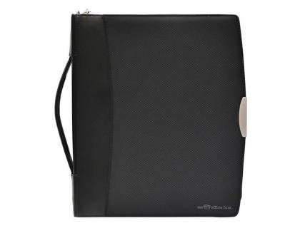 CARTERA PORTADOCUMENTOS OFFICE BOX DIN A4+ CON ASA RETRACTIL 4 ANILLAS 25 MM EXTRAIBLES BOLSILLOS