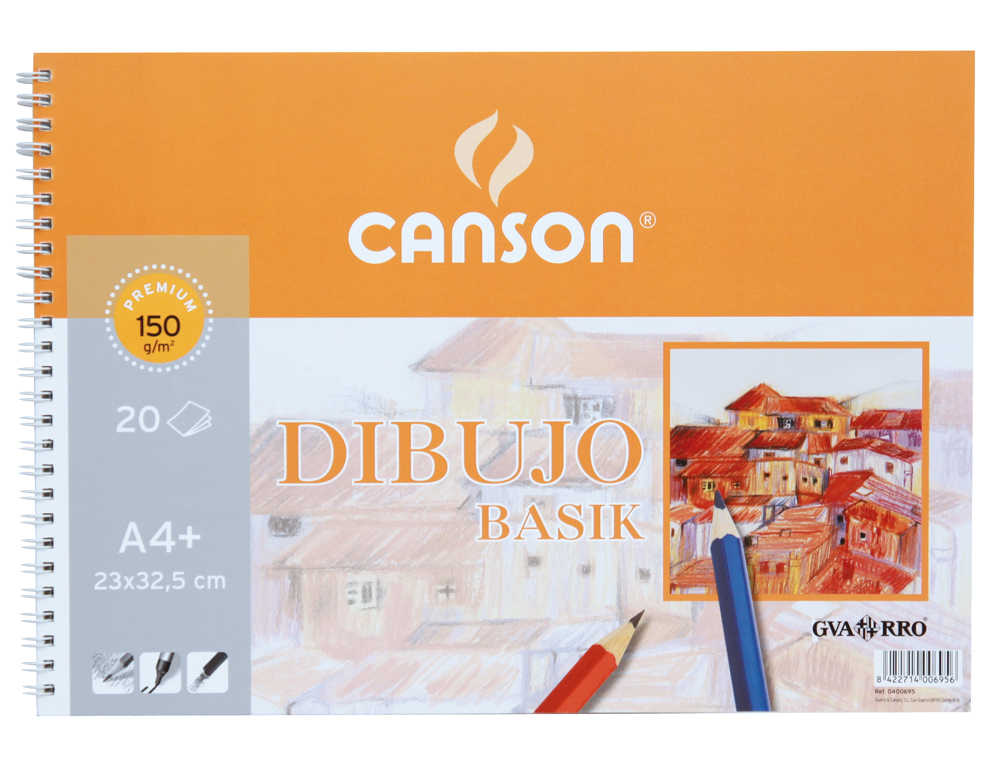BLOC DIBUJO BASIK DIN A4 23X32.5 CM 20 HOJAS DE 150 GR/M2