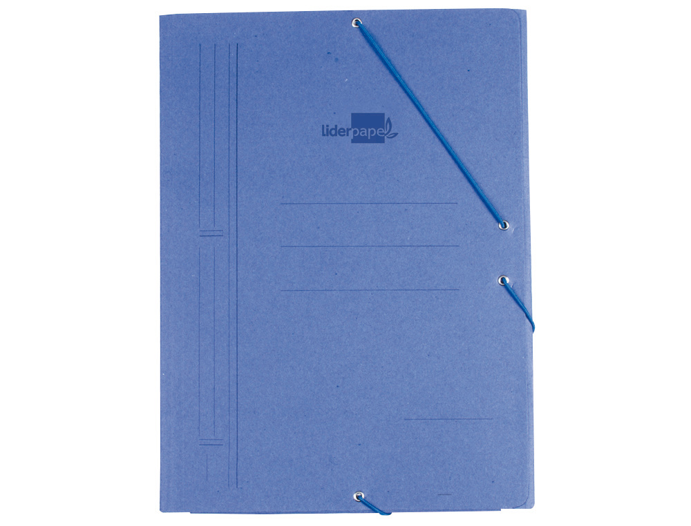 CARPETA LIDERPAPEL GOMAS FOLIO SENCILLA CARTON COMPACTO AZUL