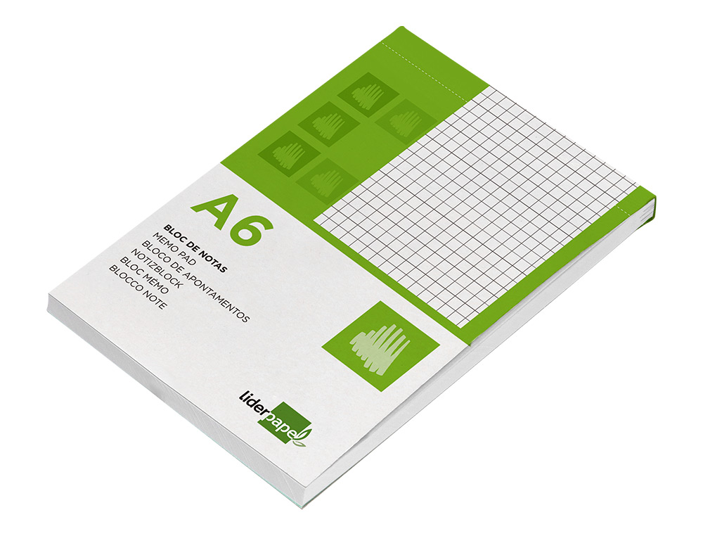 BLOC NOTAS LIDERPAPEL CUADRO 4MM A6 80 HOJAS 60G/M2 PERFORADO