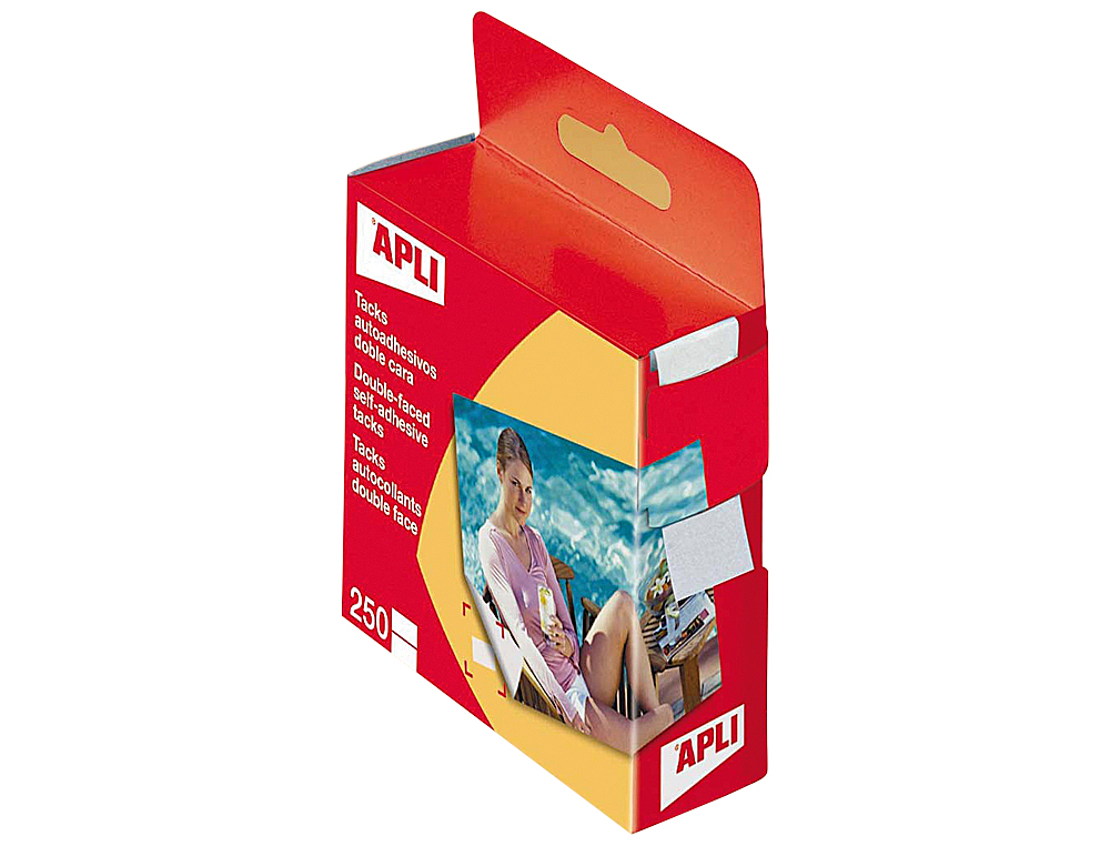 TACKS AUTOADHESIVOS APLI 2 CARAS CAJA DE 250 UNIDADES
