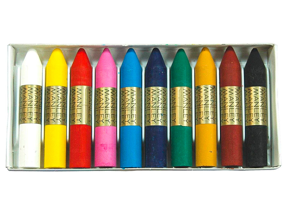 LAPICES CERA MANLEY CAJA DE 10 COLORES SURTIDOS