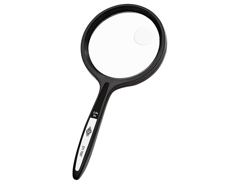 LUPA Q-CONNECT CRISTAL BIFOCAL 75 MM MANGO CURVO