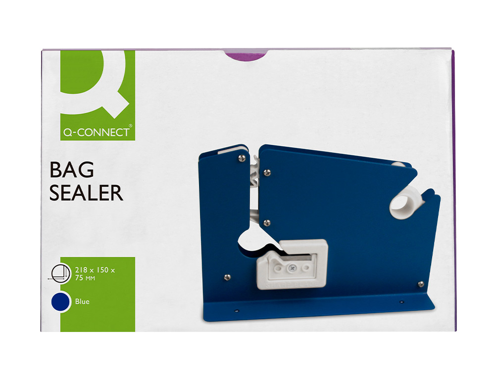 MAQUINA CIERRA BOLSA Q-CONNECT METALICA PINTADA COLOR AZUL