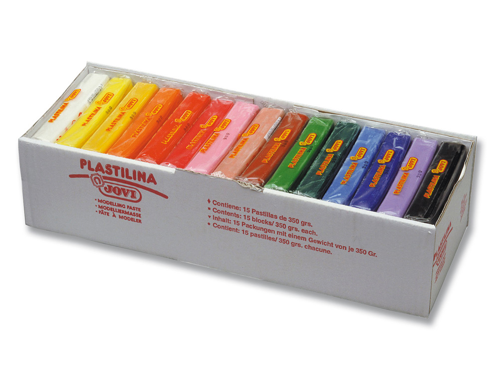 PLASTILINA JOVI 72 TAMAÑO GRANDE CAJA DE 15 UNIDADES COLORES SURTIDOS