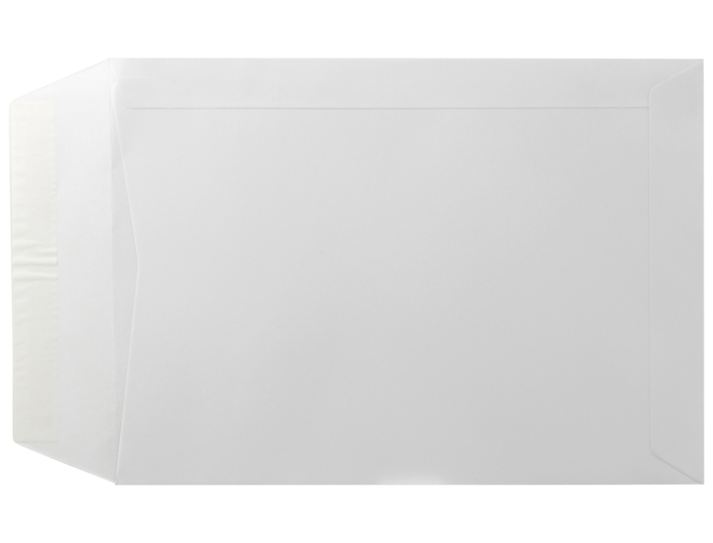 SOBRE LIDERPAPEL BOLSA BLANCO 310X410 MM SOLAPA TIRA DE SILICONA PAPEL OFFSET 100 GR CAJA DE 250 UNIDADES