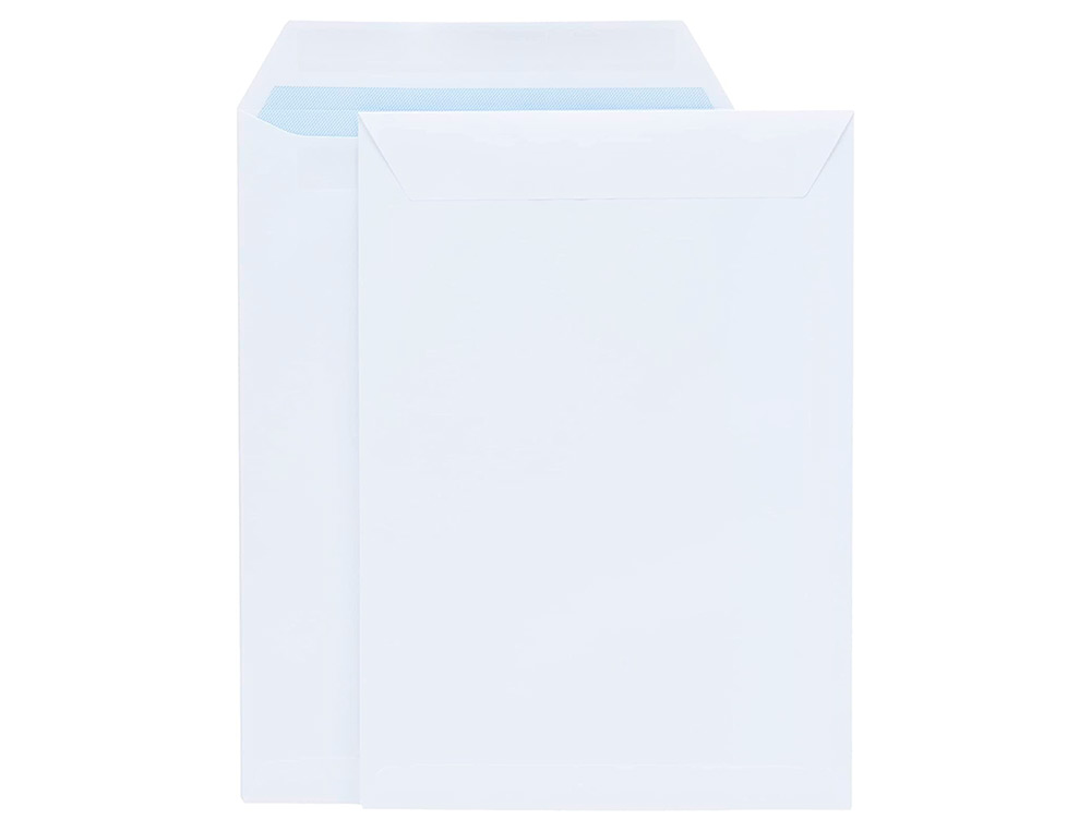 SOBRE LIDERPAPEL BOLSA BLANCO 310X410 MM SOLAPA TIRA DE SILICONA PAPEL OFFSET 100 GR CAJA DE 250 UNIDADES