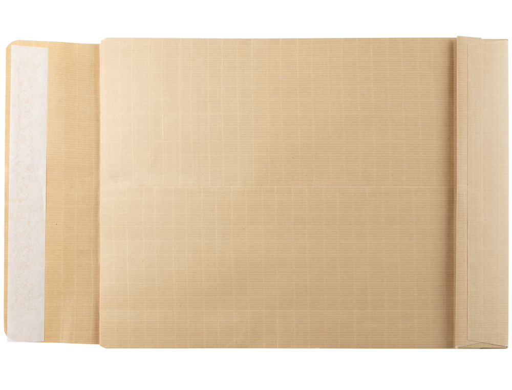 SOBRE LIDERPAPEL BOLSA FUELLE KRAFT ARMADO 280X365X50MM SOLAPA TIRA DE SILICONA PAPEL 155 GR CAJA DE 50 UNIDADES