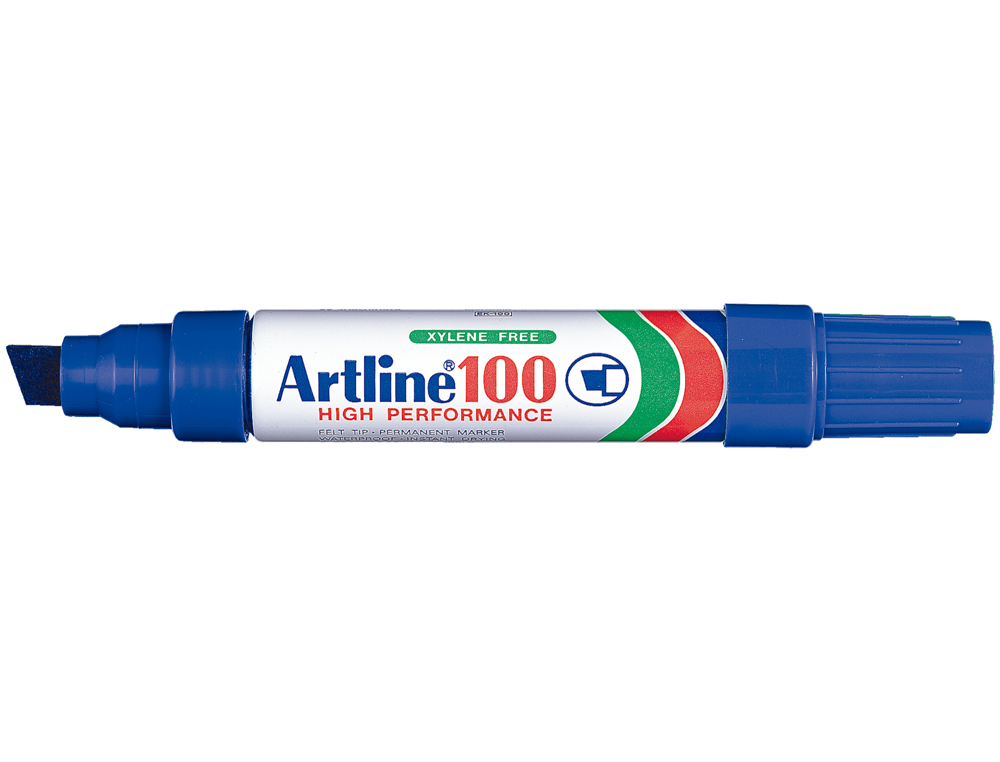 ROTULADOR ARTLINE MARCADOR PERMANENTE 100 AZUL PUNTA BISELADA